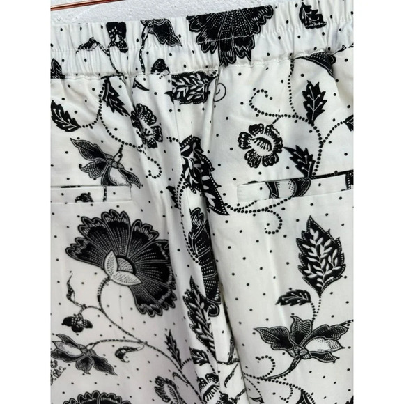 ETT TWA by Anthropologie Womens Cropped Wide Leg Pants Black White Size Large - Picture 12 of 15